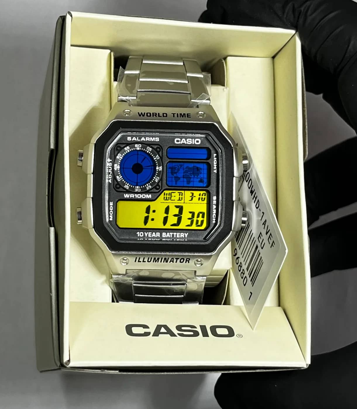 Casio AE1200WHD · Azul y Amarillo · Gradient