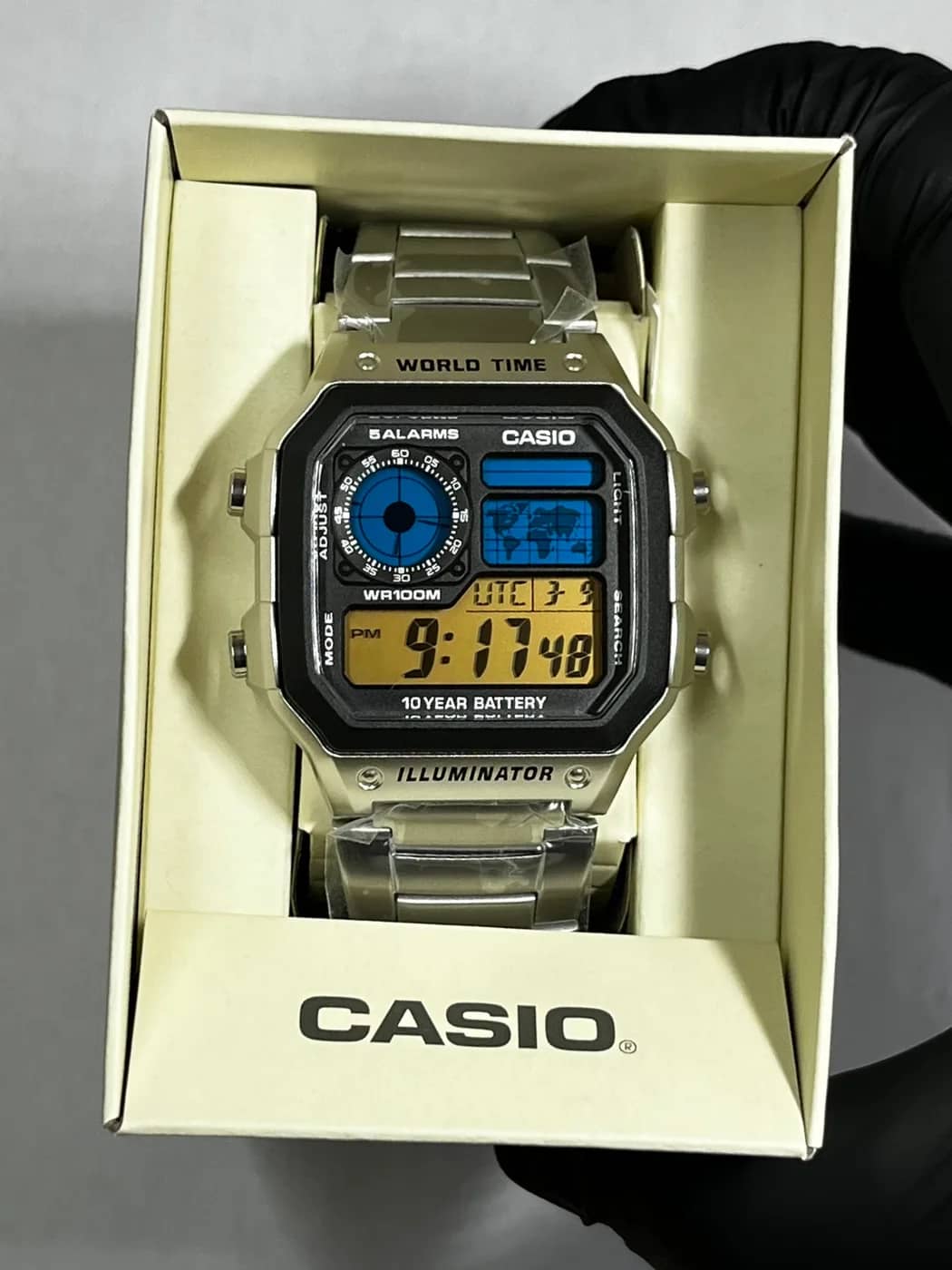 Casio AE1200WHD · Naranja y Azul · Gradient