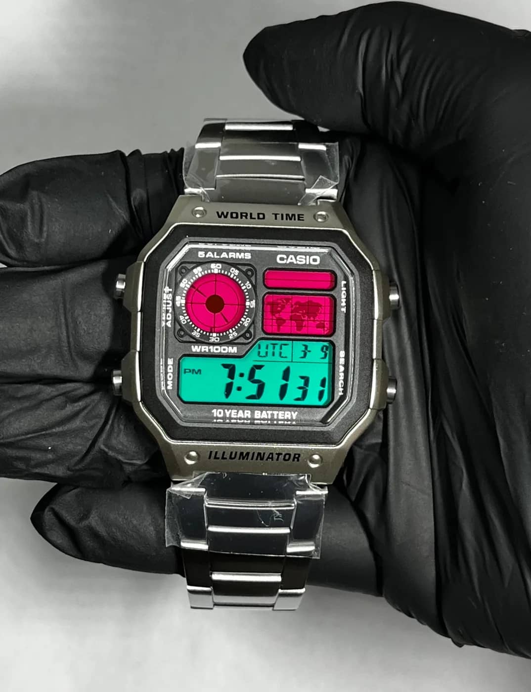 Casio AE1200WHD · Rosa y Turquesa · Gradient