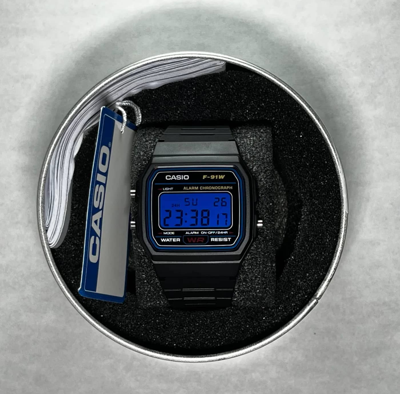 Casio F91W · Azul Fuerte · Color filter
