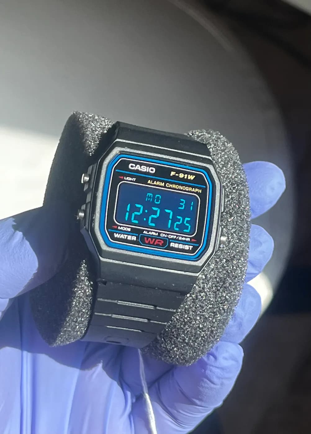 Casio F91W · Blackout Azul · Color blackout
