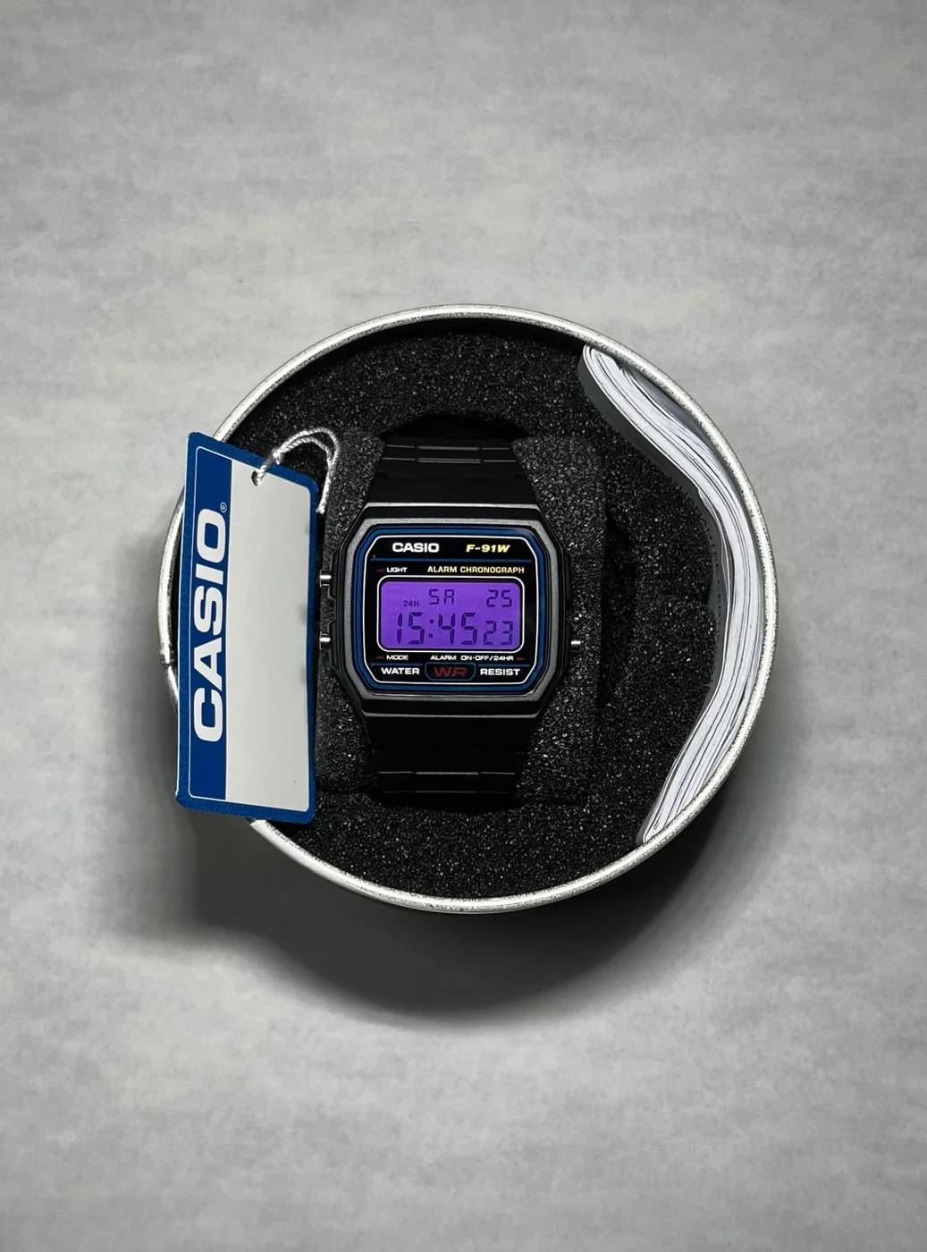 Casio F91W · Morado