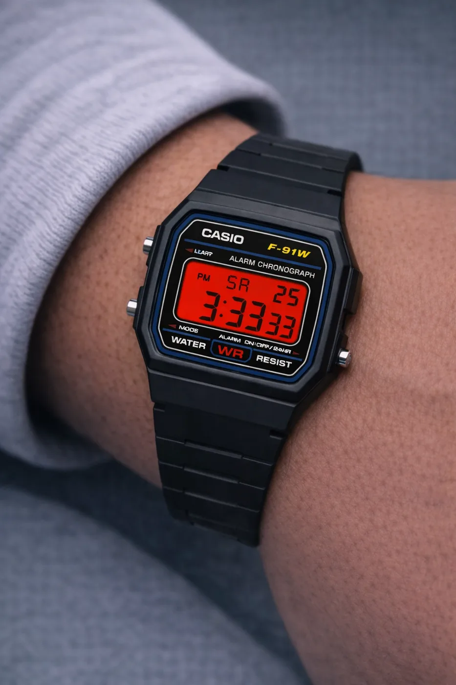 Casio F91W · Rojo