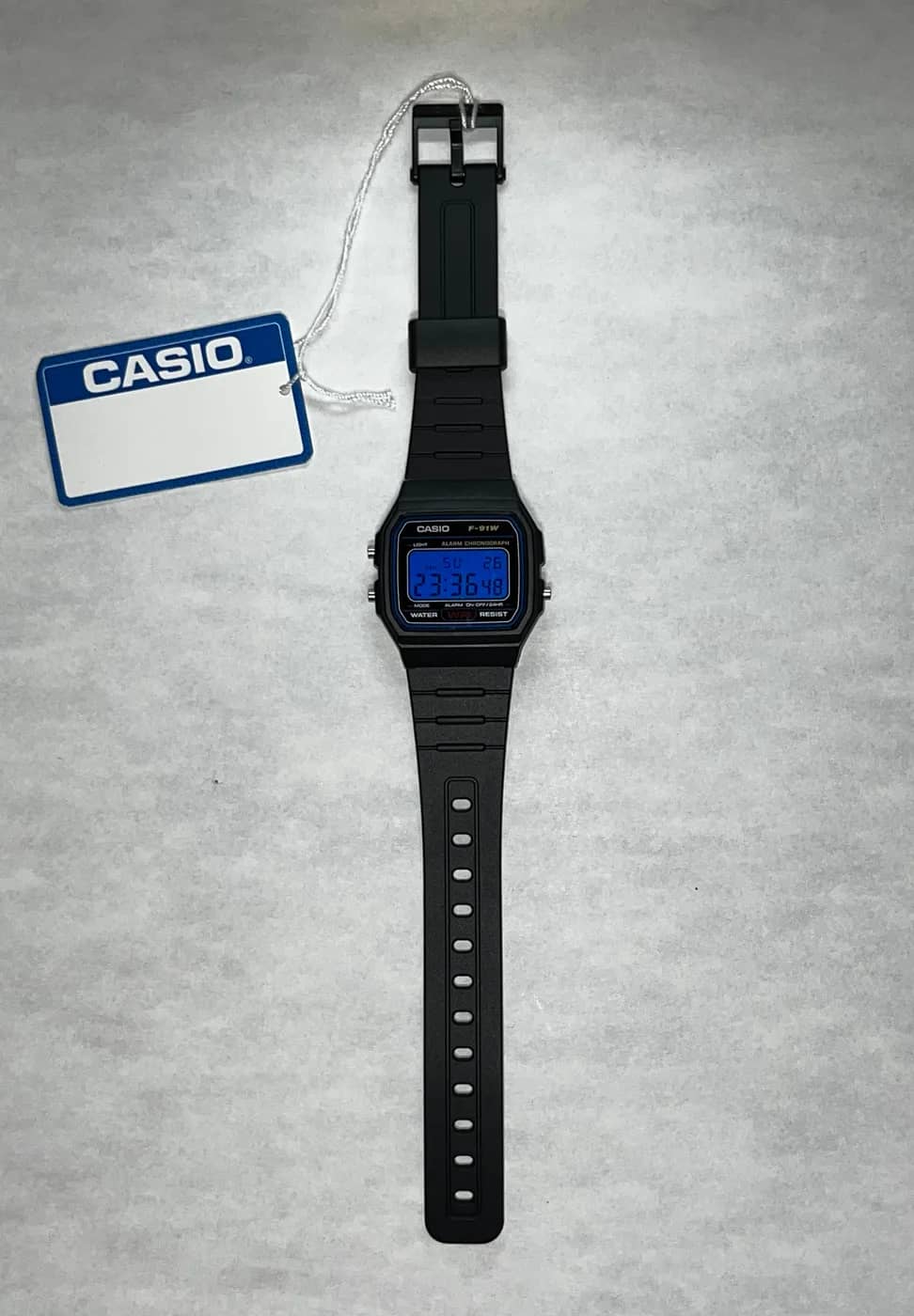 Casio F91W · Azul Fuerte · Filtro de color