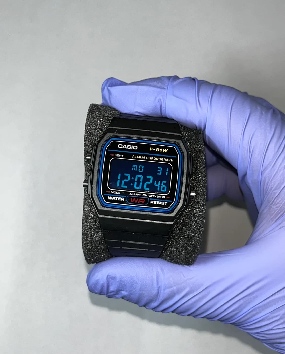 Casio F91W · Blackout Azul · Color blackout
