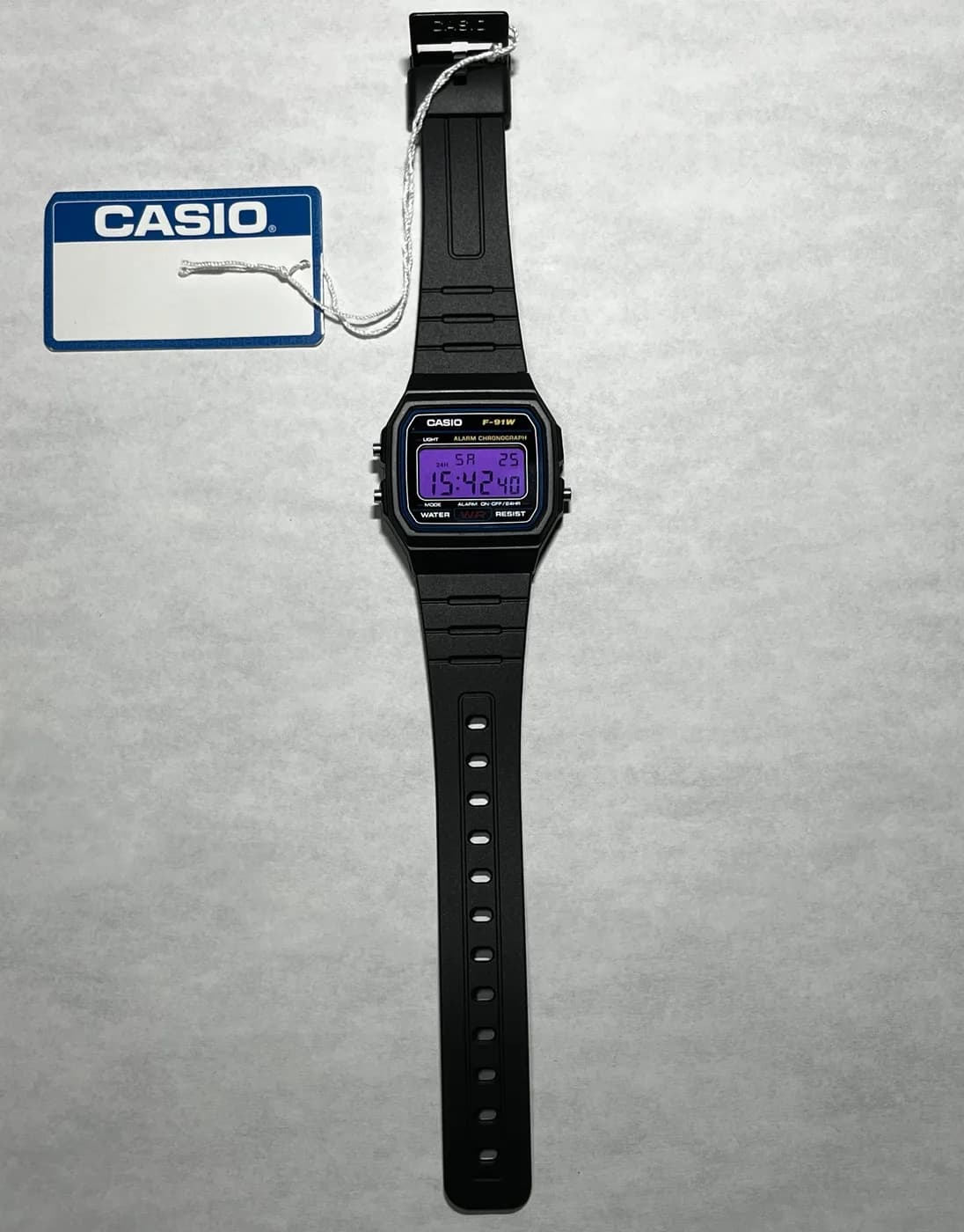 Casio F91W · Morado