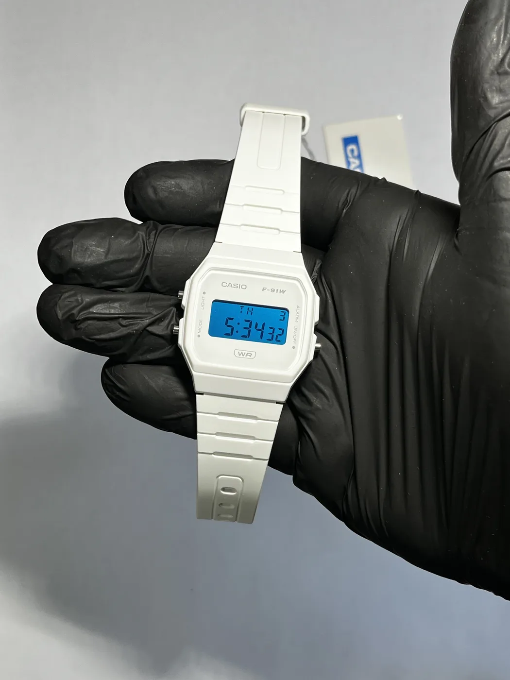 Casio F91WB Blanco · Azul
